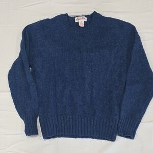 Men's Vintage Blue 100% Wool Sweater